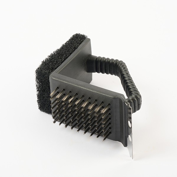 Щетка для гриля 3 в 1, нержавеющая сталь, полипропилен, черный