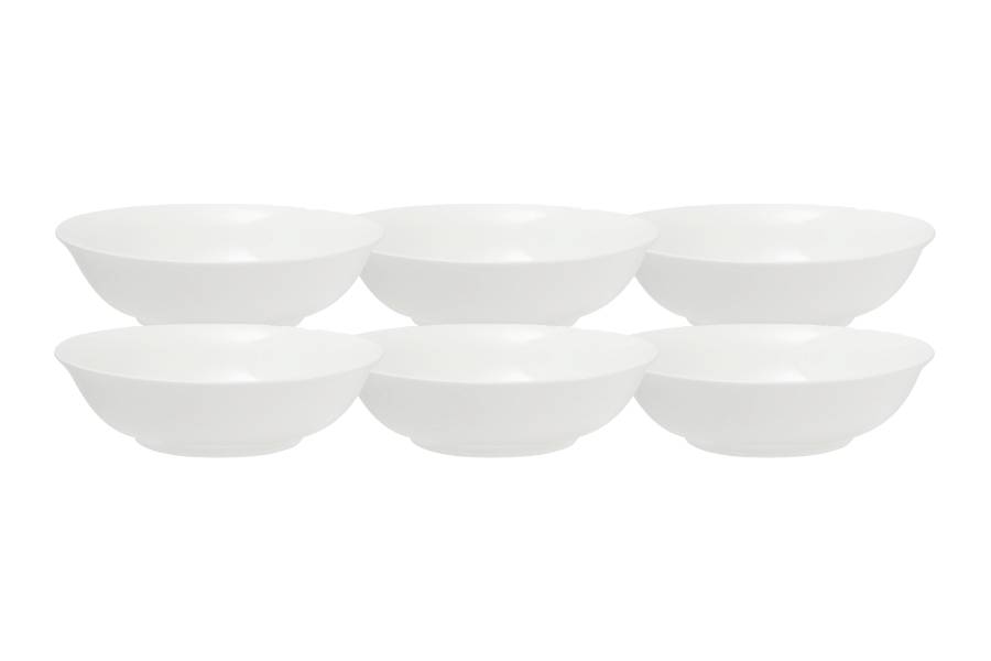 Набор 6 тарелок суповых, 20х6 см, фарфор P, белая, White Basics