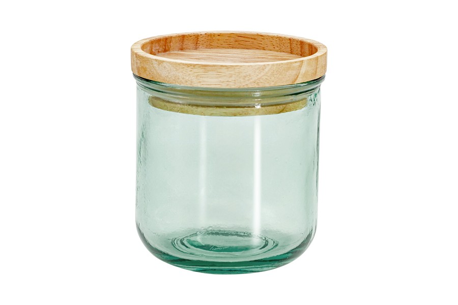 Банка для сыпучих продуктов, 350 мл, стекло/дерево, зеленая, Jars Банка для сыпучих продуктов, 350 мл, стекло/дерево, зеленая, Jars