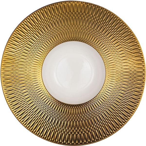 Тарелка для пасты «Дэрас Голд», фарфор, 24 см, белый, золотой Тарелка для пасты «Дэрас Голд», фарфор, 24 см, белый, золотой