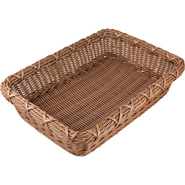Корзина плетен. для хлеба прям. H=8, L=30, B=45см; коричнев.