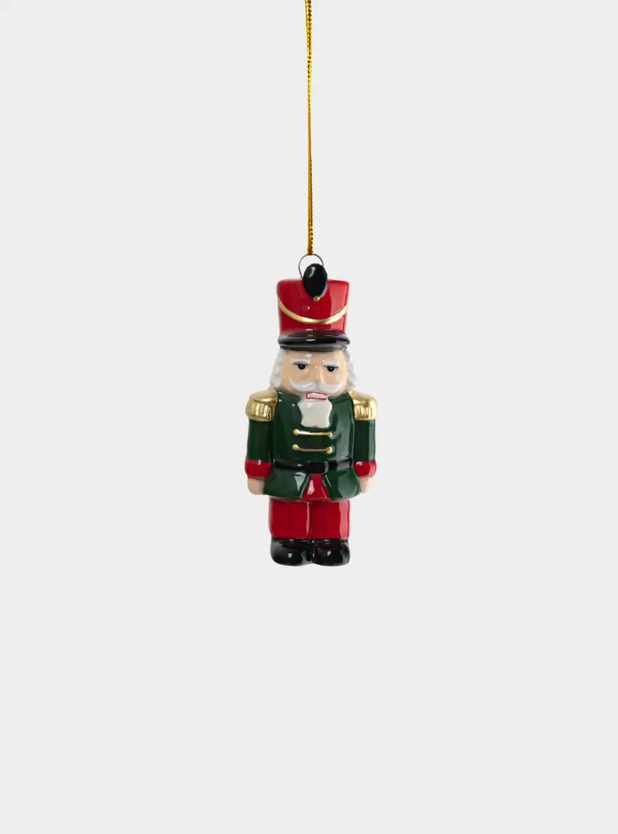 Игрушка елочная, 8 см, доломитовая керамика, Щелкунчик, Nutcracker