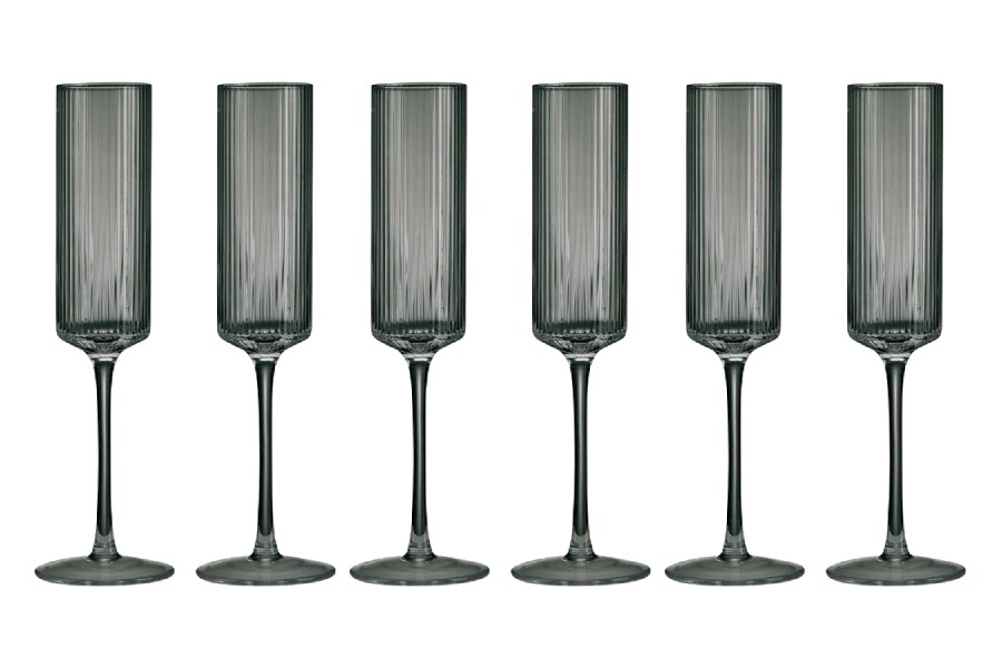 Набор бокалов для шампанского Modern Classic, серый, 0,2 л, 6 шт