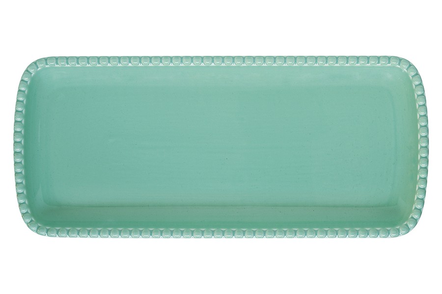 Блюдо прямоугольное Tiffany, аквамарин, 36х16 см