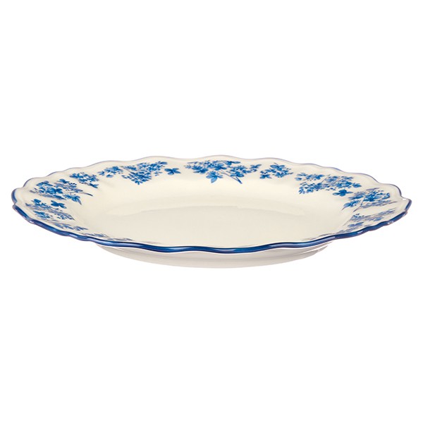 Тарелка «Фиори», фарфор, 23 см, цвет слоновая кость, синий