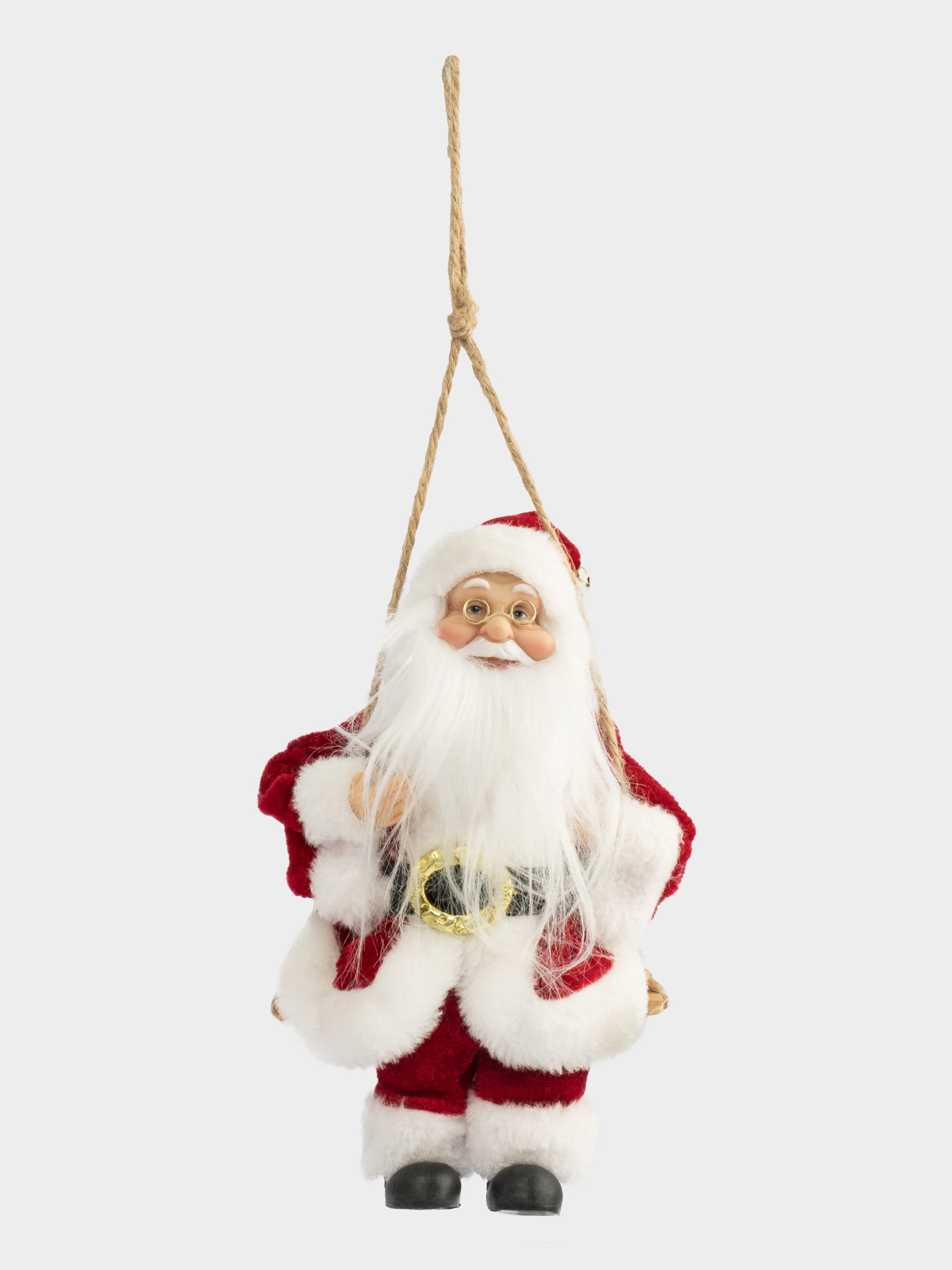 Изделие декоративное, 23 см, подвесное, полиэстер, Санта на качелях, New year Изделие декоративное, 23 см, подвесное, полиэстер, Санта на качелях, New year