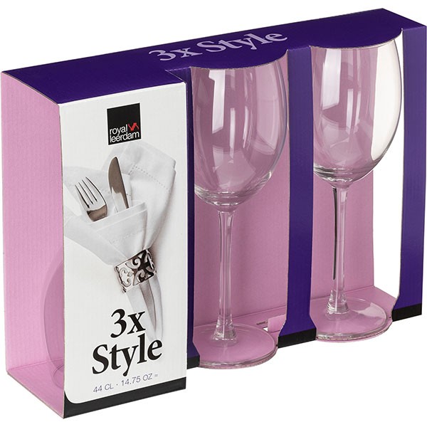 Бокал для вина «Стайл» набор, 3 шт, стекло, 440 мл, прозрачный