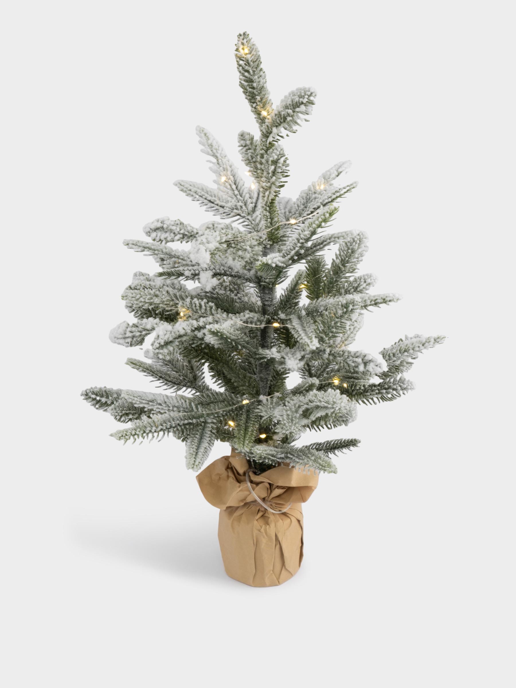 Ель искусственная, 60 см, в крафте, с подсветкой, полиэтилен, Interior natural Ель искусственная, 60 см, в крафте, с подсветкой, полиэтилен, Interior natural