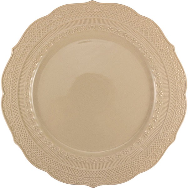 Тарелка «Скалистос» мелкая, керамика, 28 см, бежевый