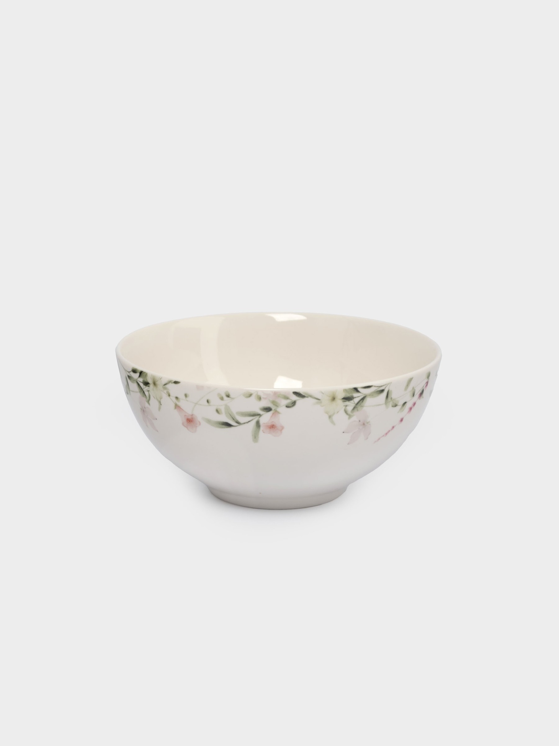 Салатник, 16✕7 см, 700 мл, костяной фарфор, белый, Кролик в цветах, Bunny