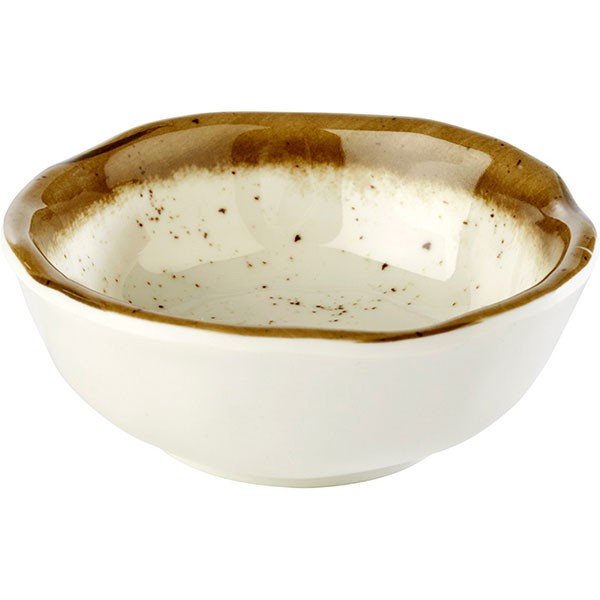 Салатник D=8, H=3см; белый, коричнев.