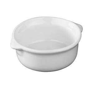 Кокотница с ручками, фарфор, 40мл, D=63,H=30мм, белый