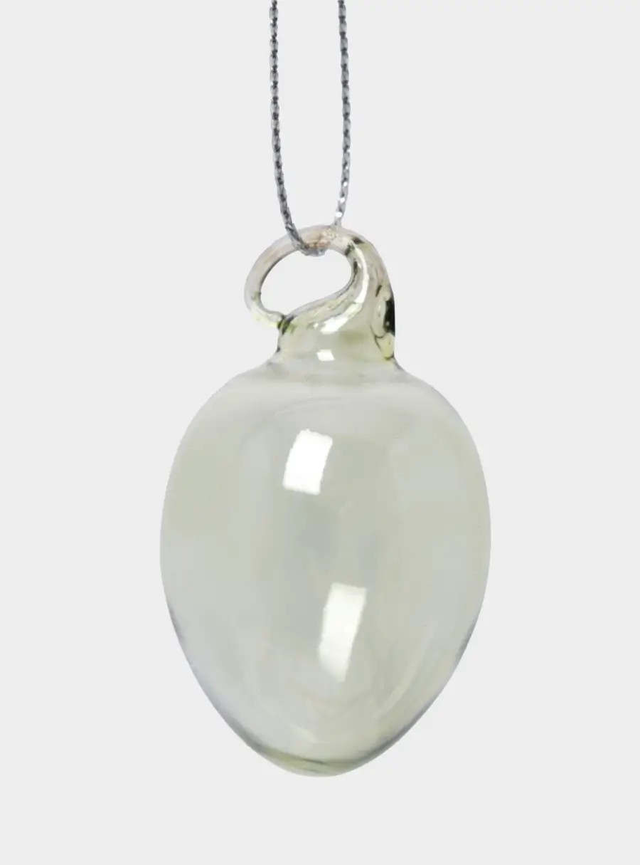 Подвеска декоративная, 3✕4 см, стекло, зеленая, Яйцо пасхальное, Interior Easter