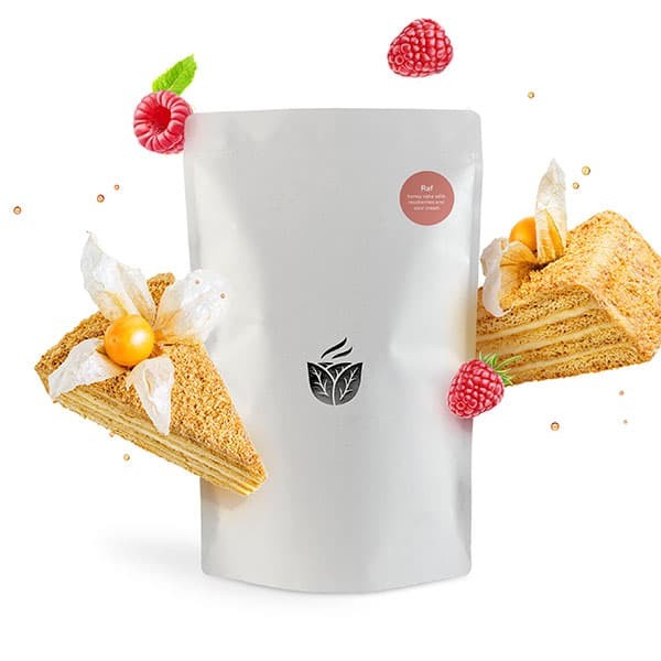 Смесь сухая для приготовления напитков «Медовик с малиной» для раф кофе 500 г, картон, пластик, 25L=