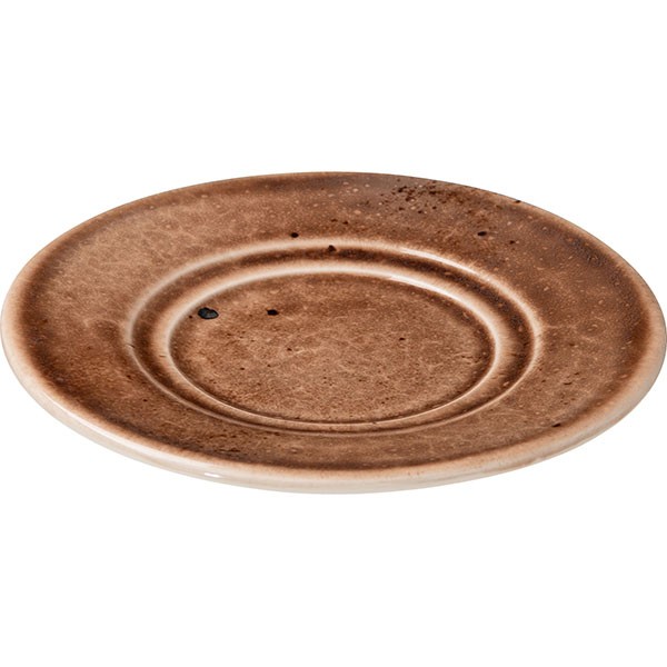 Блюдце «Маррон Реативо», фарфор, 155 мм, коричневый, бежевый