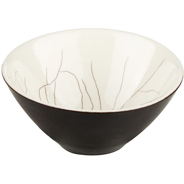 Салатник «День и ночь», керамика, 14 см, белый, черный