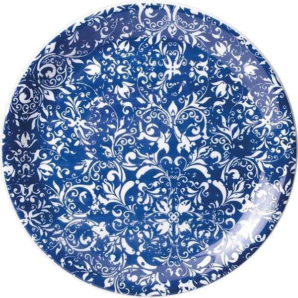 Тарелка «Инк» мелкая, фарфор, 20 см, белый, синий