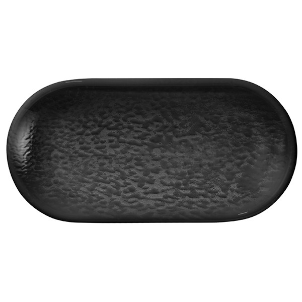 Салатник «Нанокрем Блэк» овальный, фарфор, 18 см, черный