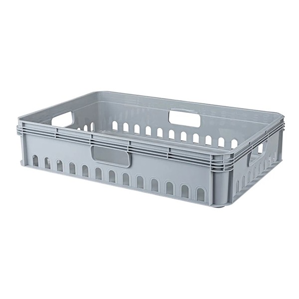 Ящик для продуктов «Евробокс» перфорированный (от -20 °C), полипропилен, 27 л, серый