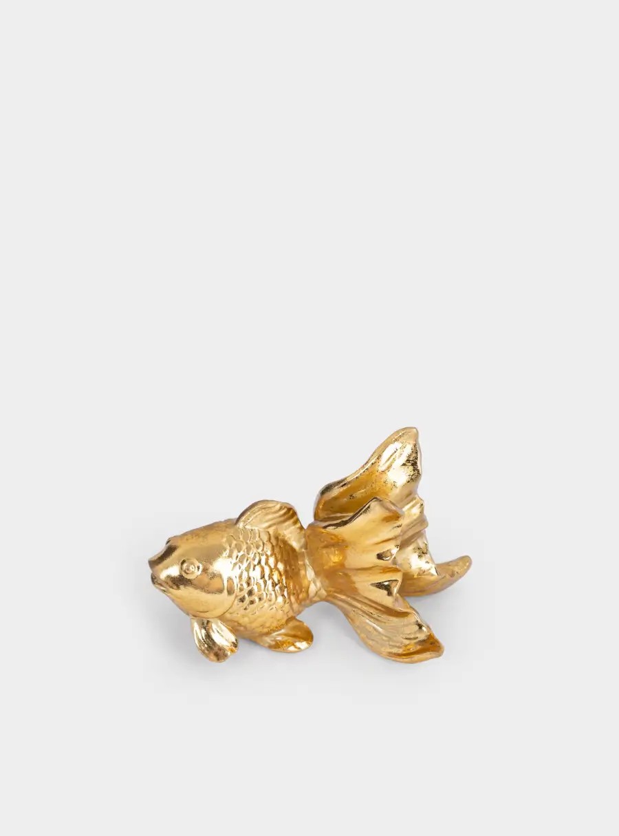 Статуэтка, 15✕8х10 см, полирезин, золотистая, Рыбка, Sea