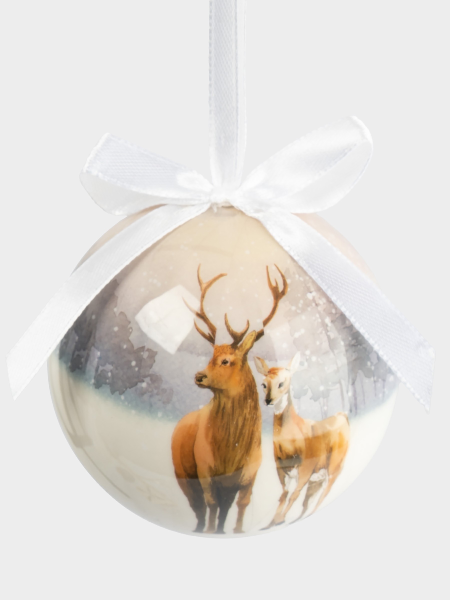 Игрушка елочная, 7 см, пенопласт, шар, Олени, New year Игрушка елочная, 7 см, пенопласт, шар, Олени, New year