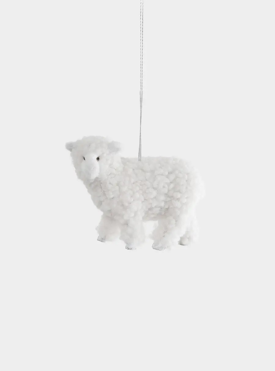 Игрушка елочная, 10✕7 см, полиэстер, молочная, Овечка, Sheep