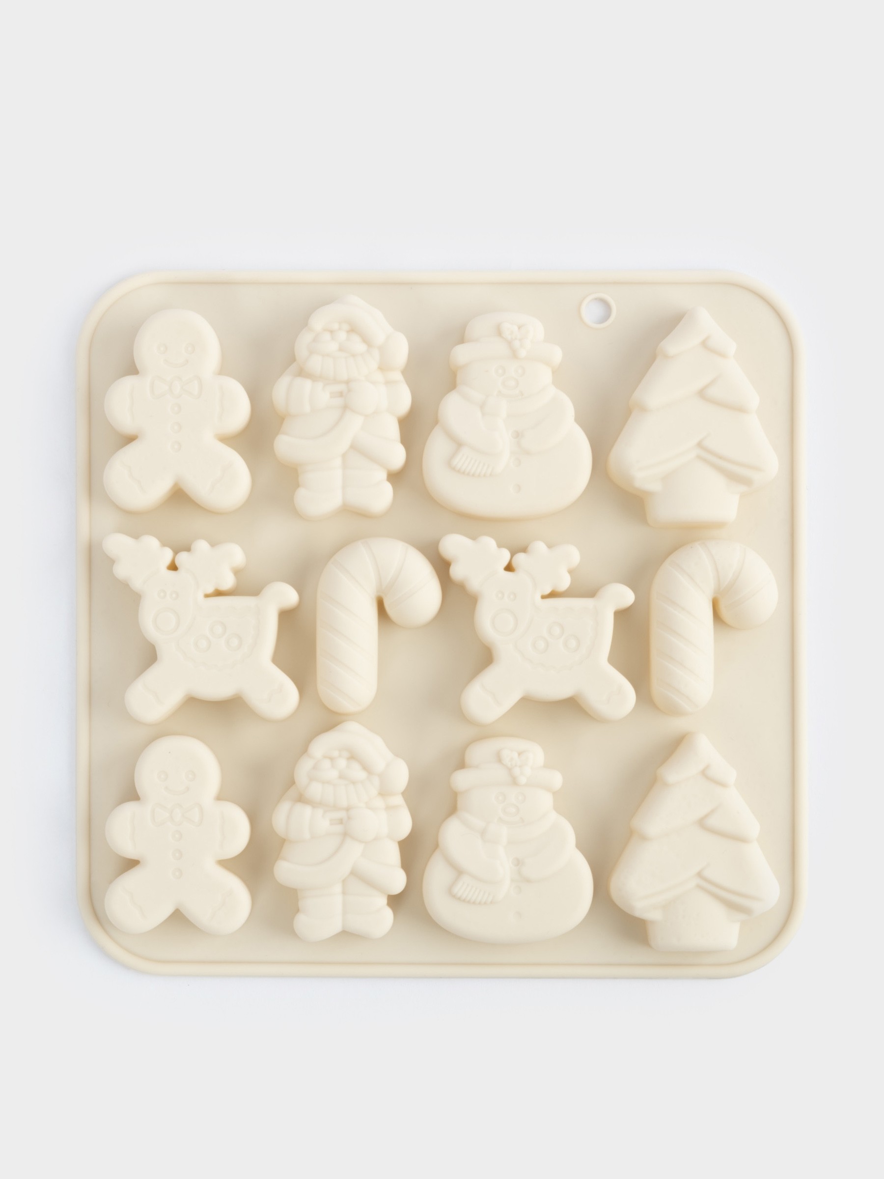 Форма для льда и шоколада, 16✕16 см, 12 отделений, силикон, молочная, Новый год, Muffin Форма для льда и шоколада, 16✕16 см, 12 отделений, силикон, молочная, Новый год, Muffin