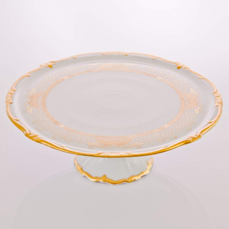 Тортница 33 см на ножке «Симфония Золотая»