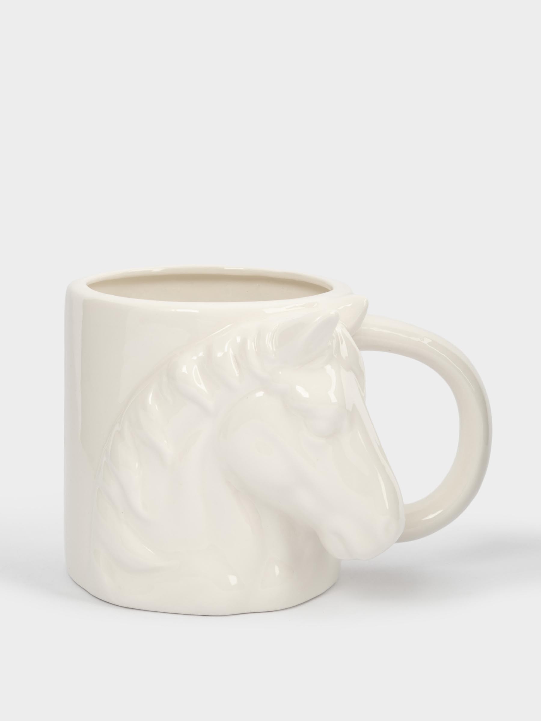 Кружка, 500 мл, фарфор, белая, Конь, Horse Кружка, 500 мл, фарфор, белая, Конь, Horse