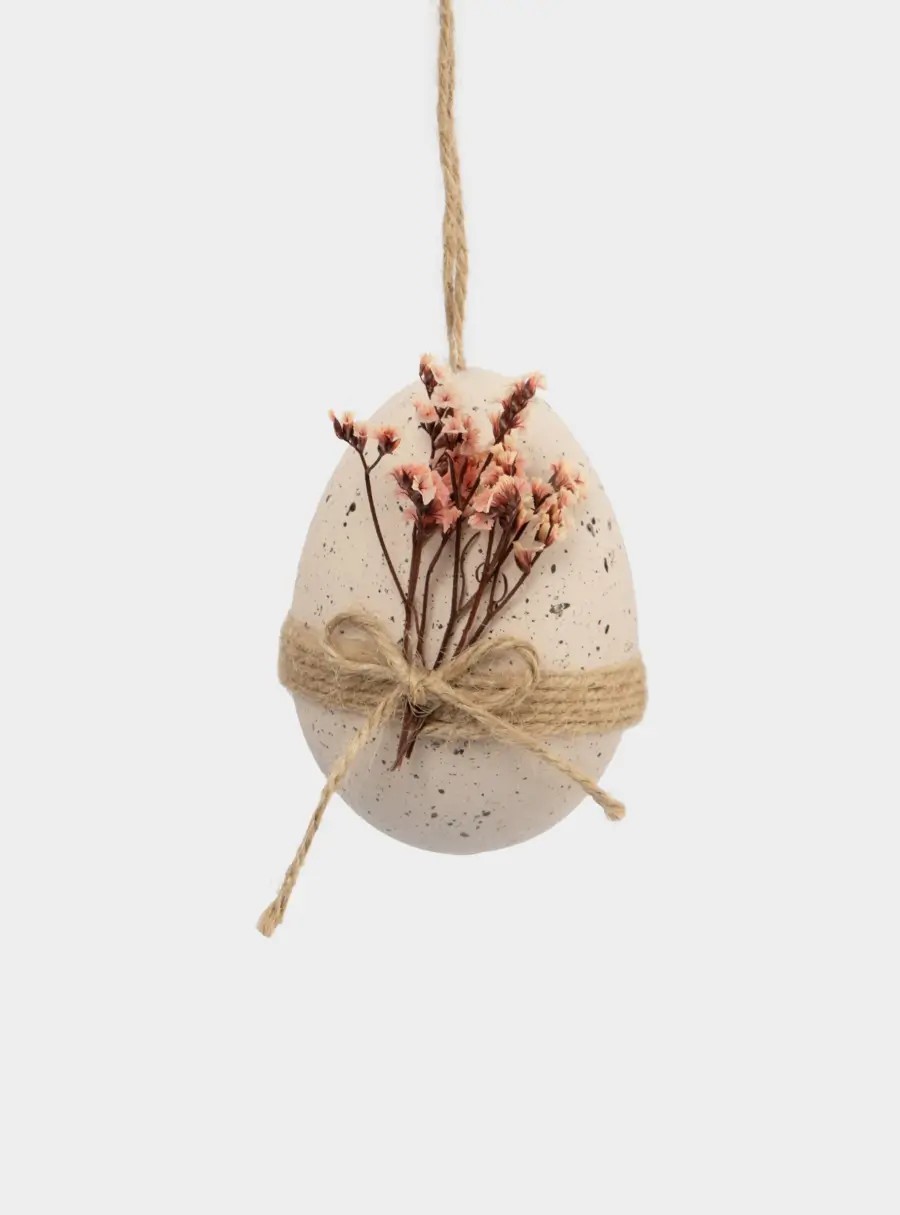 Подвеска, пасхальное яйцо, 9 см, пластик, сиреневая, Веточки, Interior Easter