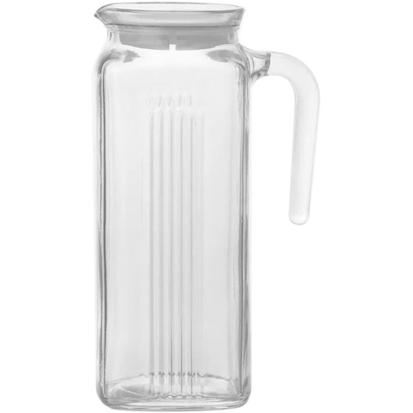 Кувшин «Фриго» с крышкой, стекло, 1 л, прозрачный, белый