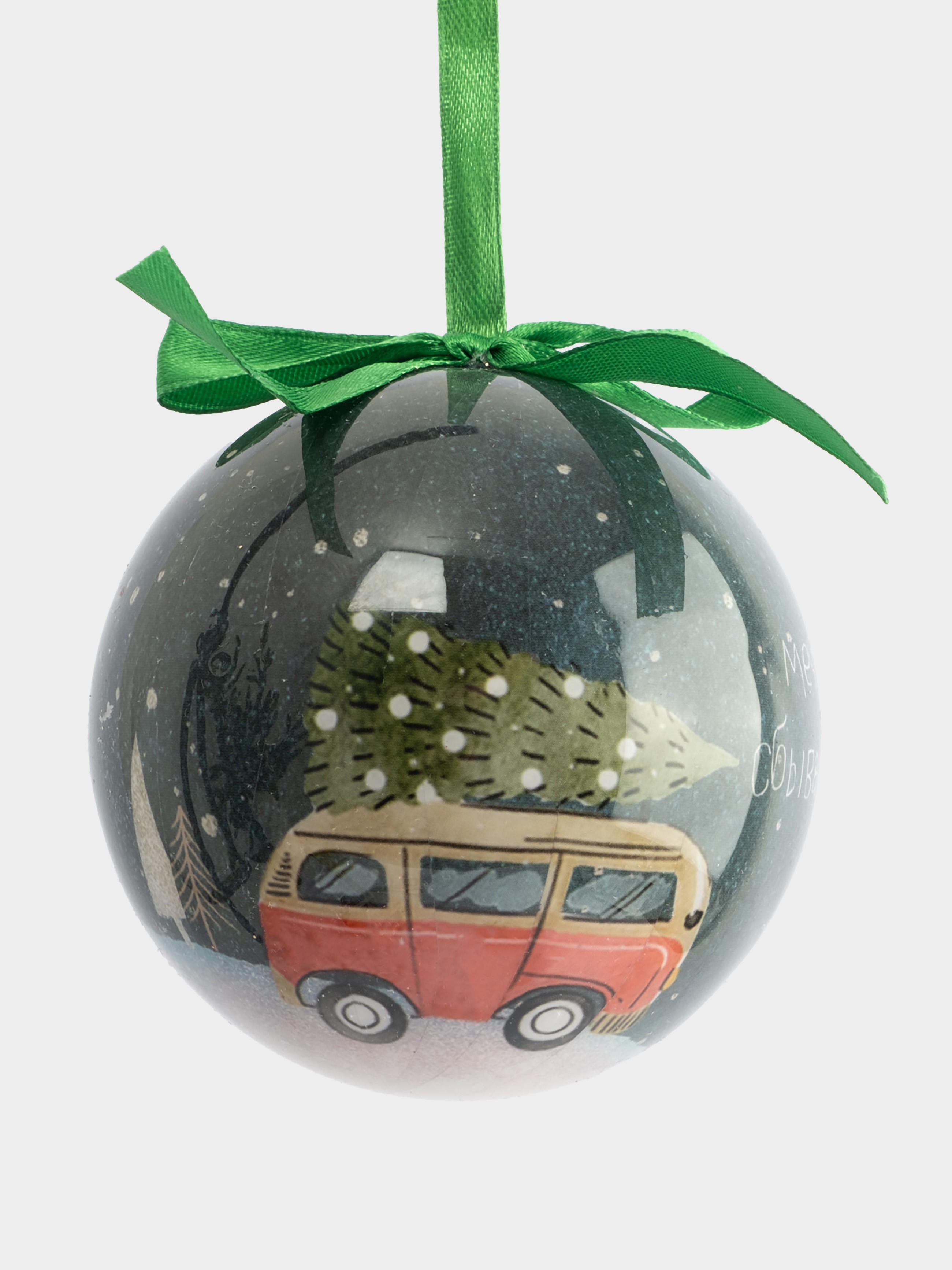 Игрушка елочная, 7 см, пенопласт, шар, Машинка, New year Игрушка елочная, 7 см, пенопласт, шар, Машинка, New year