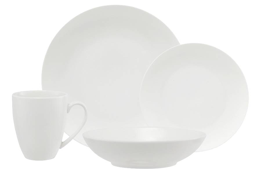 Набор обеденный с кружками, 8 перс, 32 пр, фарфор P, белый, White Basics