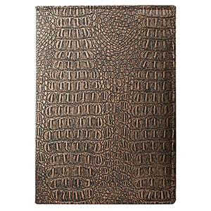 Папка-меню А4 на винтах «Крокодил», кожезам., L=32.5,B=24.5см, бронз.