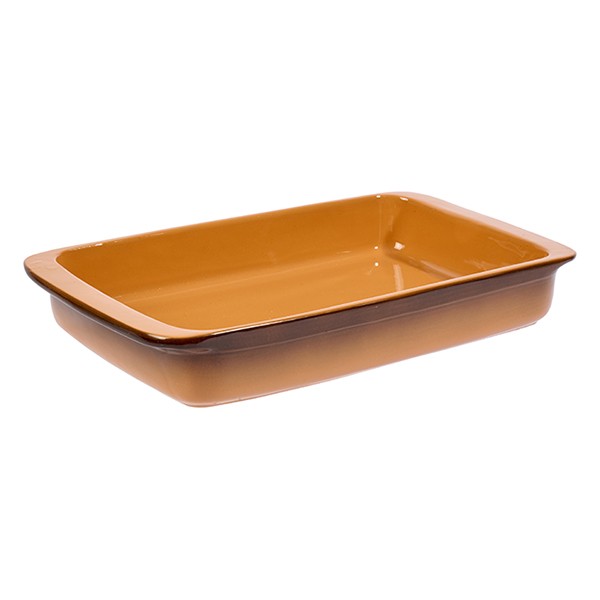 Форма для запекания прямоугольная средняя, керамика, 1,5 л, коричневый