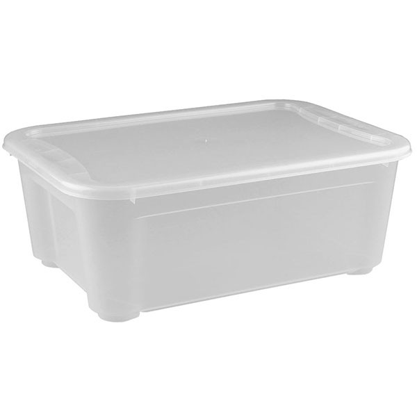 Контейнер для продуктов с крышкой, полипропилен, 22 л, прозрачный