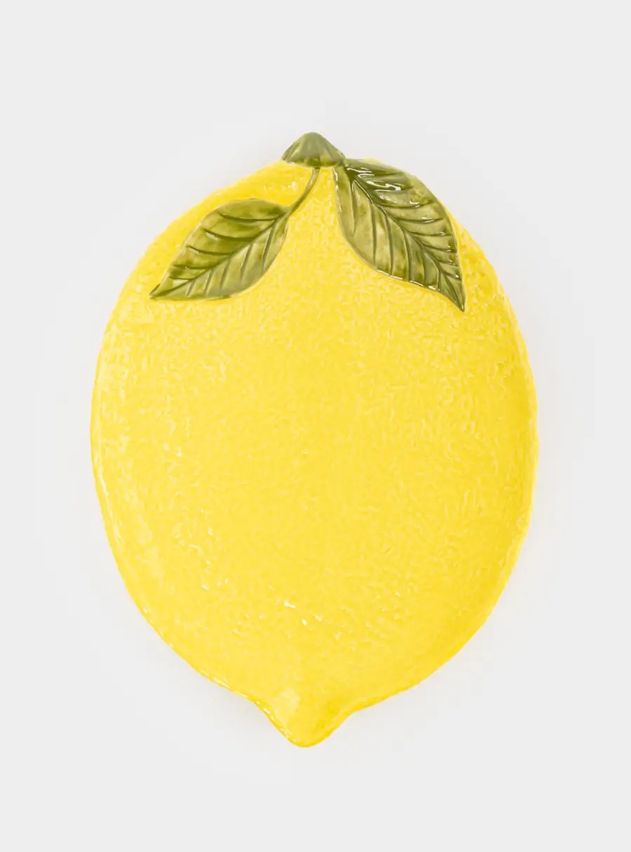 Блюдо, 25✕18 см, фарфор, овальное, желтое, Лимон, Lemon