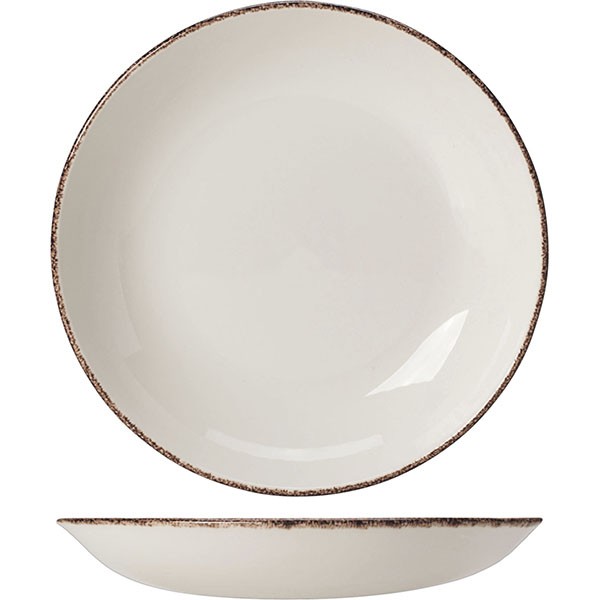 Салатник «Браун дэппл» D=21.5см; белый, коричнев.