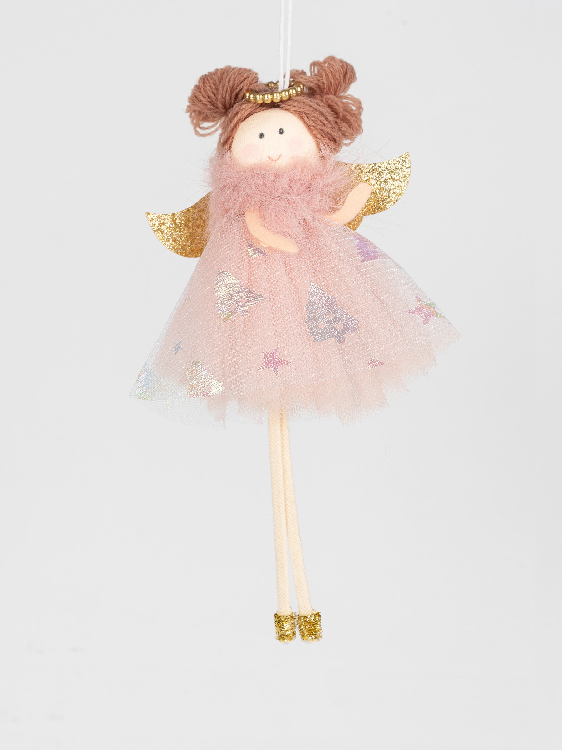 Игрушка елочная, 17 см, пенопласт/полиэстер, золотистая, Ангел, New year Игрушка елочная, 17 см, пенопласт/полиэстер, золотистая, Ангел, New year