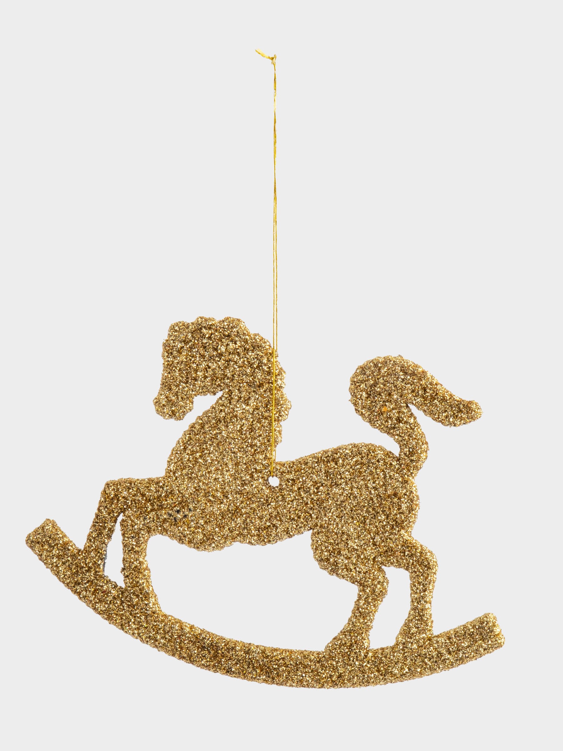 Игрушка елочная, 12✕9 см, 2 шт, пластик, Лошадка-качалка, New year