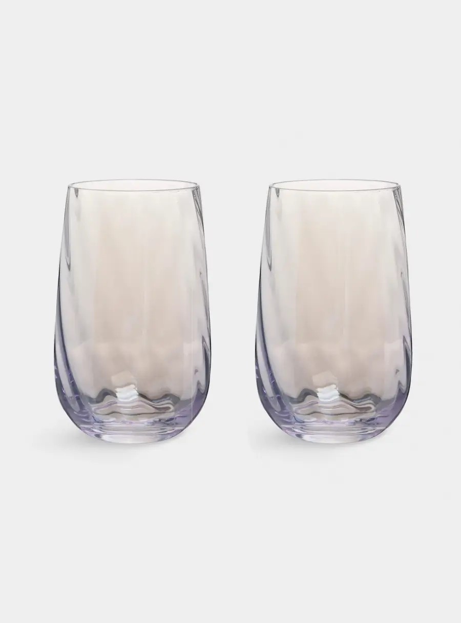 Стакан, 13 см, 500 мл, 2 шт, стекло, сиреневый, Romance