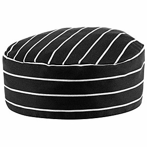 Шапочка поварская.полоса,раз.M, полиэстер,хлопок, черный,белый