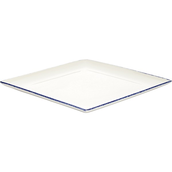 Блюдо квадратное «Блю дэппл» L=27, B=27см; белый, синий