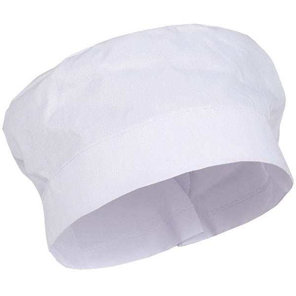 Шапочка поварская «Таблетка» с резинкой, хлопок, белый