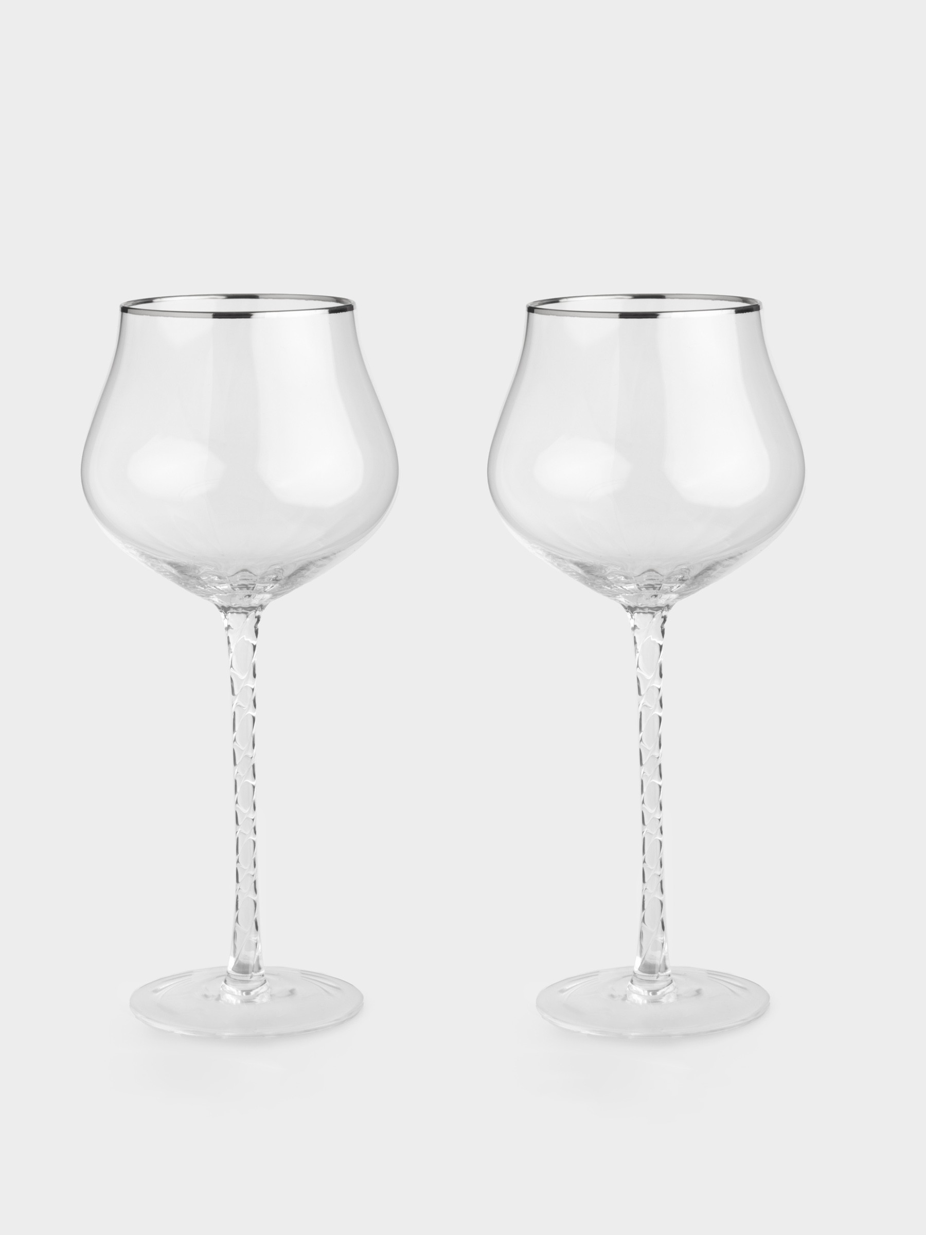Бокал для вина, 580 мл, 2 шт, стекло, с серебристым кантом, Rhapsody Бокал для вина, 580 мл, 2 шт, стекло, с серебристым кантом, Rhapsody