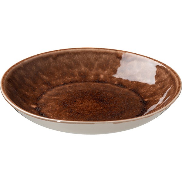 Тарелка глубокая «Маррон Реативо» для плова, фарфор, 1,5 л, коричневый, бежевый