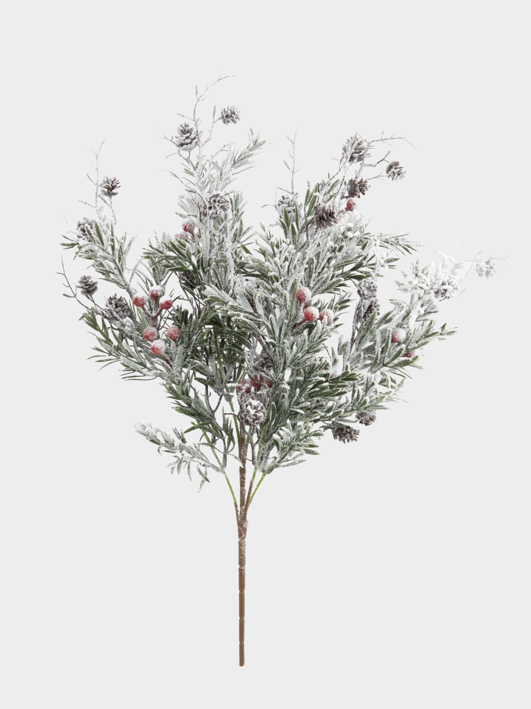 Ветка декоративная, 50 см, пластик/пенопласт, Заснеженная ветка с ягодами, Interior natural Ветка декоративная, 50 см, пластик/пенопласт, Заснеженная ветка с ягодами, Interior natural