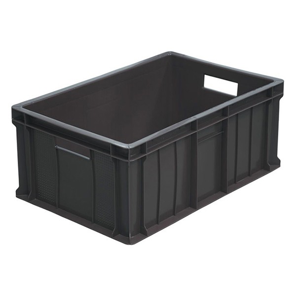 Ящик для продуктов сплошной без крышки, полиэтилен, 46 л, черный
