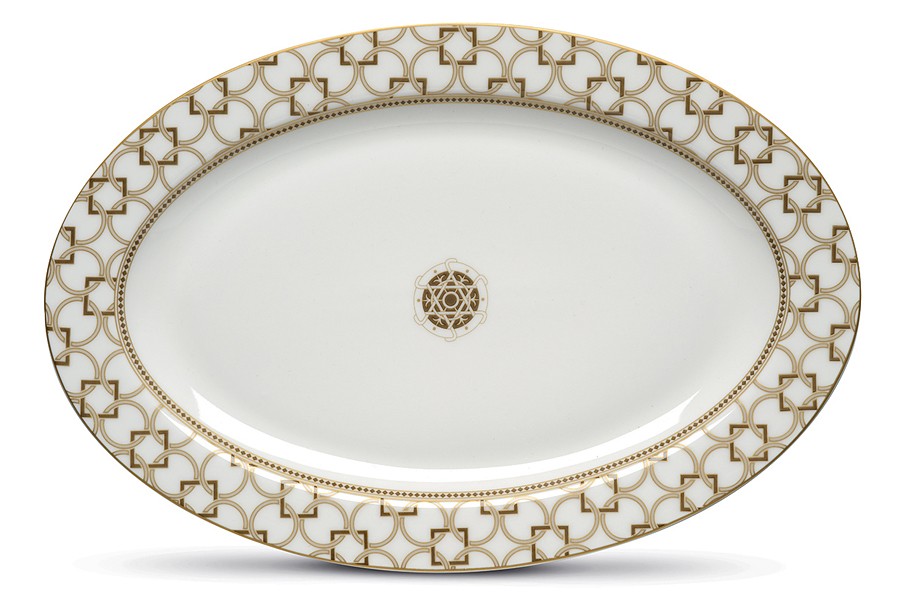 Блюдо овальное Deco, серое, 36х24 см