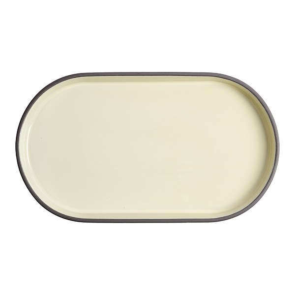 Блюдо для подачи «Блисс» с бортом, фарфор, 304✕174✕27 мм, бежевый